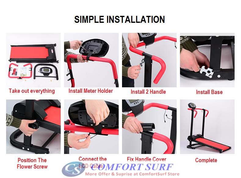 2016 Top Grade QMK-MT108 Big Portable & Foldable Mini Treadmill Home Gym Running Fitness Running Walking Equipment