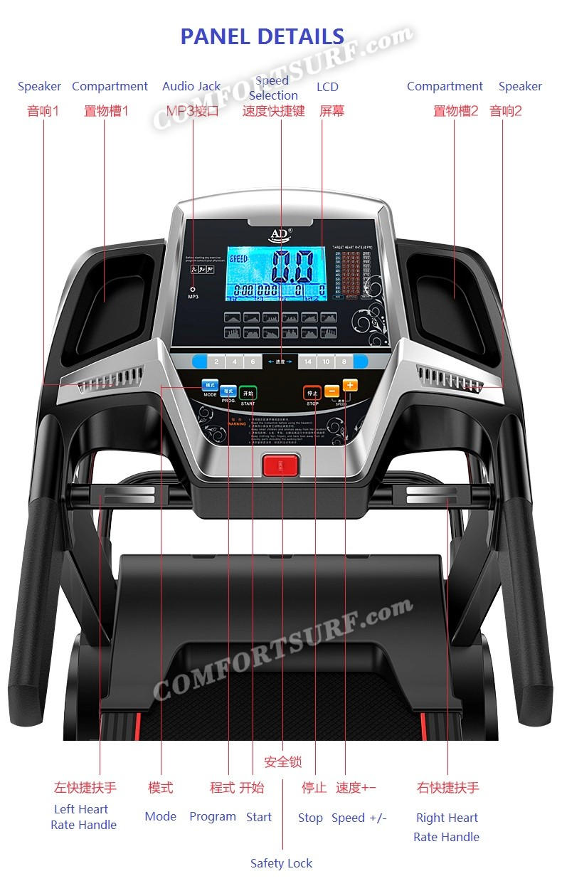 Genuine 3.0HP SuperHorse Multifunction Treadmill AD-A918 Home Fitness Gym Running Walking Equipment