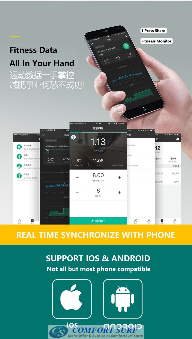 Genuine 3.0HP YeeJoo Single / Multifunction Treadmill AD-A900 Home Fitness Gym Running Walking Equipment