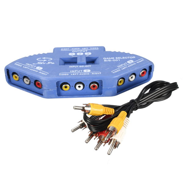 3 IN 1 Audio Video Av Selector Switcher Switch Box A/v Multi Input Output Console