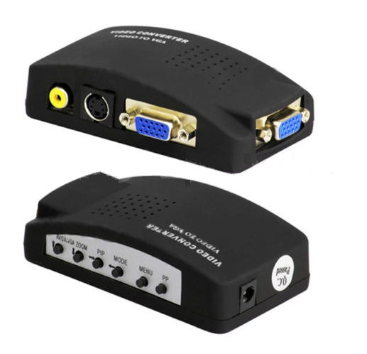 Video Svideo TV AV RCA to PC VGA Signal Adapter Converter video Switch Box