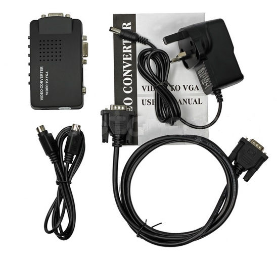 Video Svideo TV AV RCA to PC VGA Signal Adapter Converter video Switch Box