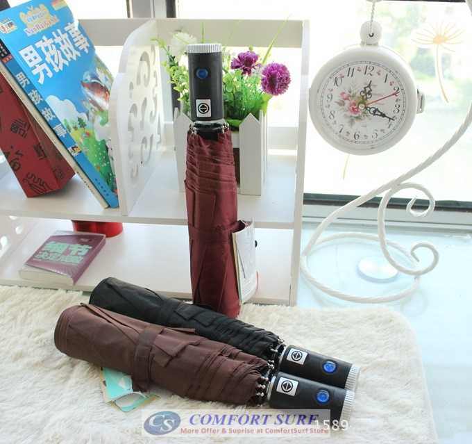 NEW Mini Korea Style 3 Layer Foldable One Click ONLY Automatic Open & Close Umbrella With Build in Torch Light Function.