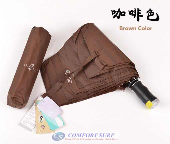 NEW Mini Korea Style 3 Layer Foldable One Click ONLY Automatic Open & Close Umbrella With Build in Torch Light Function.