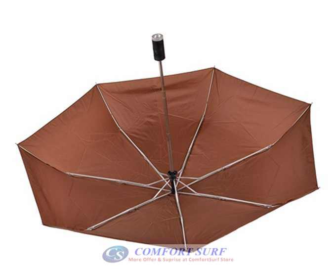 NEW Mini Korea Style 3 Layer Foldable One Click ONLY Automatic Open & Close Umbrella With Build in Torch Light Function.