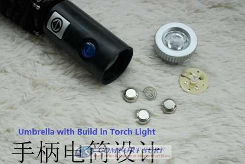 NEW Mini Korea Style 3 Layer Foldable One Click ONLY Automatic Open & Close Umbrella With Build in Torch Light Function.