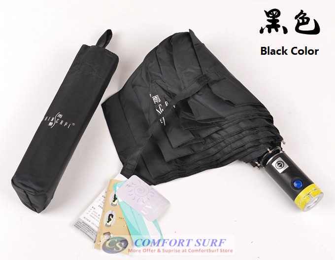 NEW Mini Korea Style 3 Layer Foldable One Click ONLY Automatic Open & Close Umbrella With Build in Torch Light Function.