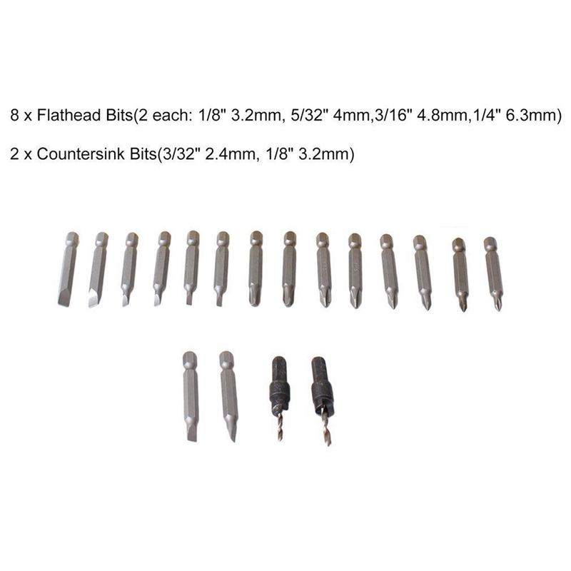 Anton Tools Kit of Half Time Drill High Speed 20 bits Drill Driver Screwdriver Head Tools