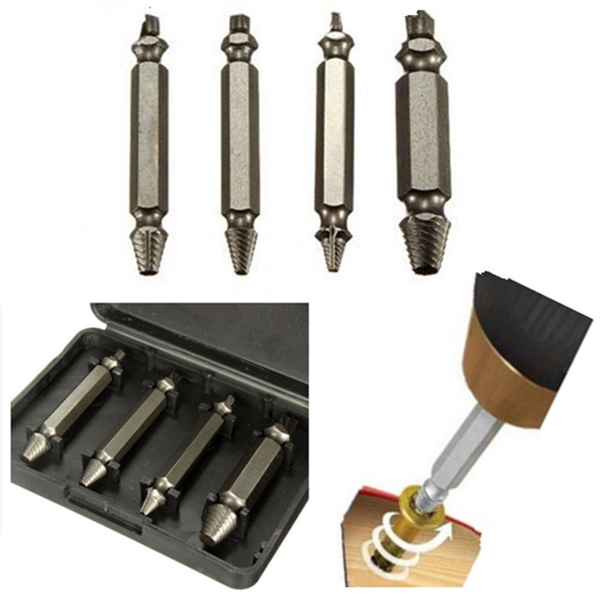 NEW HOT ASoTV Speed Out Damaged Screw Remover Extractor Tool 4 Pc SpeedOut