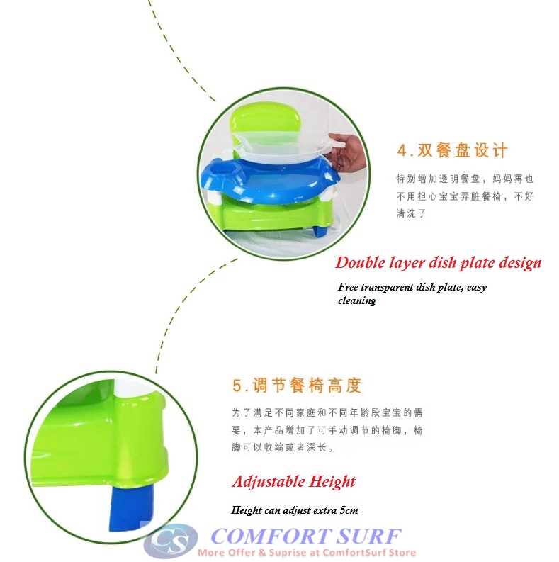 BabyTour Luxury Dining Table and Chair With adjustable mode for you growing child