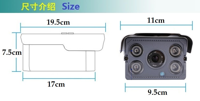 Latest YILONGAN 4pcs Array Lamp Waterproof CCTV Camera 1000TVL Night Vision