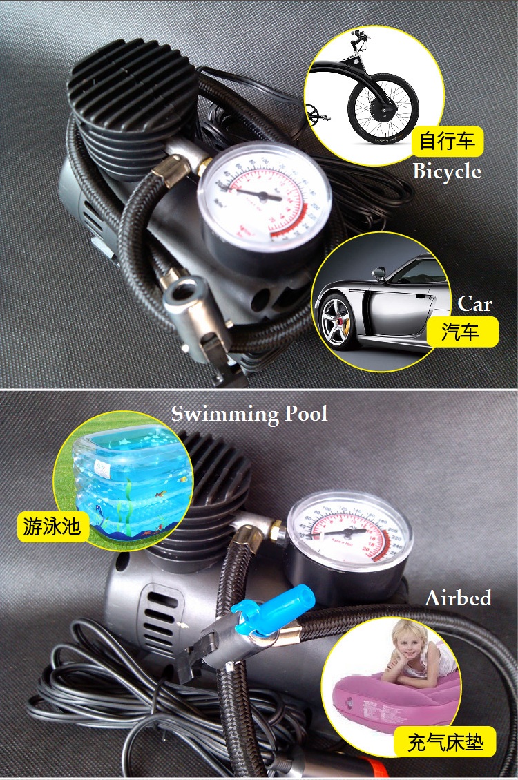 DC12V 300PSI Portable Air Compressor Car Tire Inflator