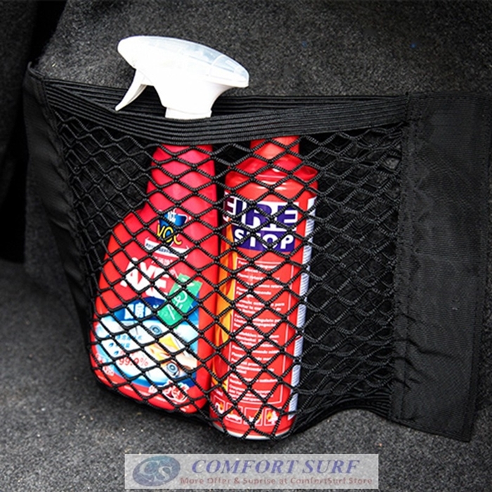 Car Trunk Organizer Velcro Stick String Mesh Net Pocket Shelf Storage