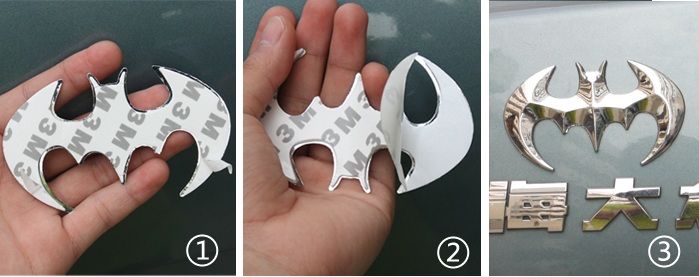 Car 3D Metal Batman Gold / Silver Sticker