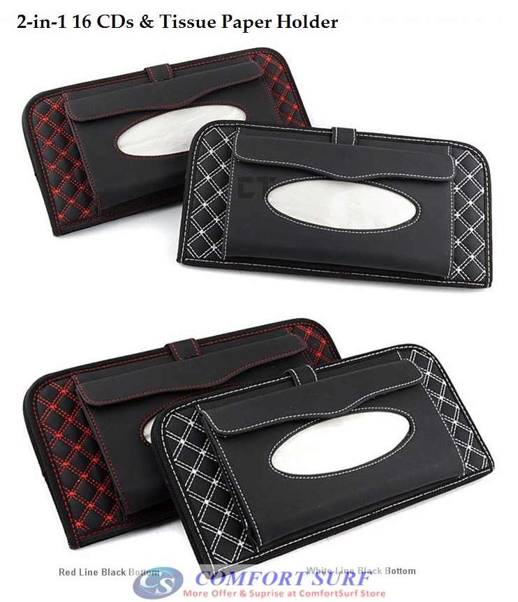 Fashion Red / White Wine Series Car Sun Visor CD / Tissue Box / Pater Holder for Car Vehicles