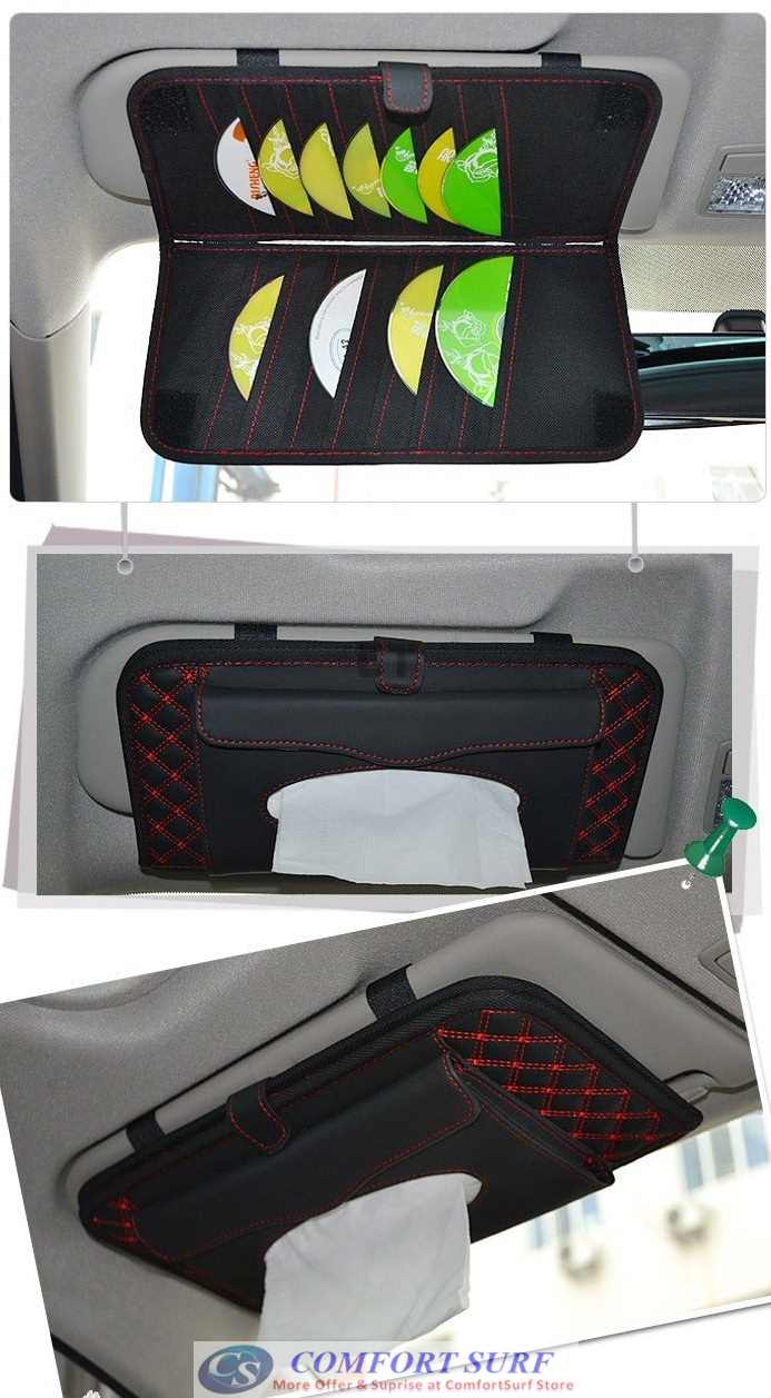 Fashion Red / White Wine Series Car Sun Visor CD / Tissue Box / Pater Holder for Car Vehicles