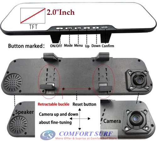 Car Mirro Full HD DVR CCTV DVR