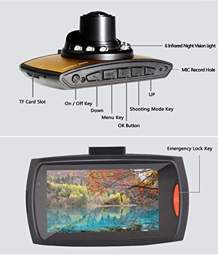 Car DVR Camera Dash Cam Video 2.7 LCD with Rear Cam Car Cam Recorder