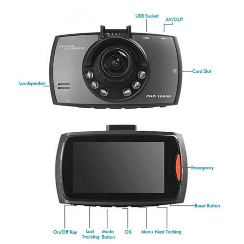 Car DVR Camera Dash Cam Video 2.7 LCD with Rear Cam Car Cam Recorder