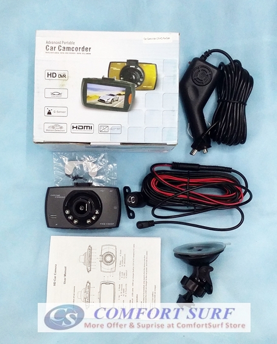 Car DVR Camera Dash Cam Video 2.8 LCD wf Reverse Cam Car Cam Recorder