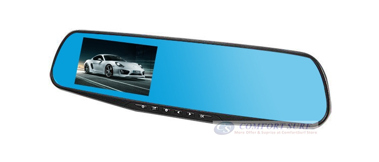 3.5 inch Blue Base Mirror Car Cam DVR Rear View Mirror Camera Video Recorder
