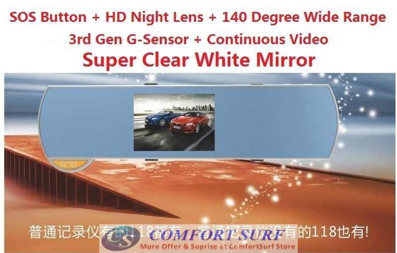 Advanced Car Mirror Full HD DVR CCTV with 2.5" TFT LCD Screen Photo Video Camera Camcorder Recording With Speaker / Build in Bluetooth