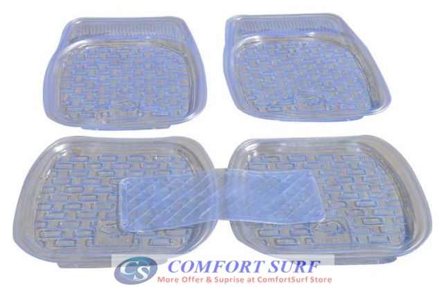 Advance Thickness Full Set 5 Pieces Transparent PVC Waterproof Car Floor Non-Slip Mat Carpet