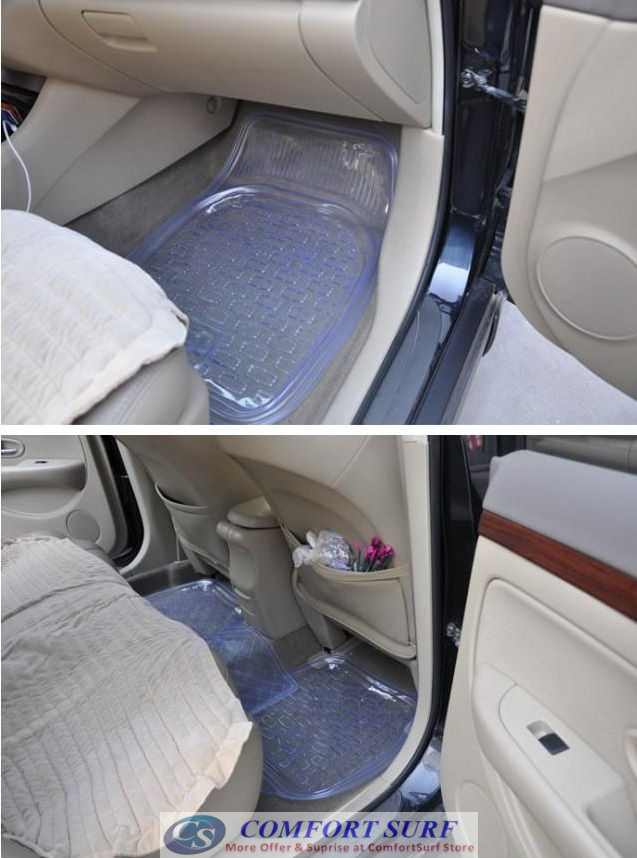 Advance Thickness Full Set 5 Pieces Transparent PVC Waterproof Car Floor Non-Slip Mat Carpet