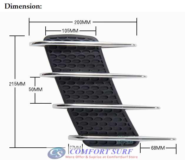 Car Simulation Vent / Decorative Shark Gill Car Side Vents (One Pair)