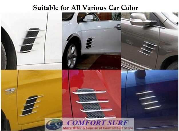 Car Simulation Vent / Decorative Shark Gill Car Side Vents (One Pair)