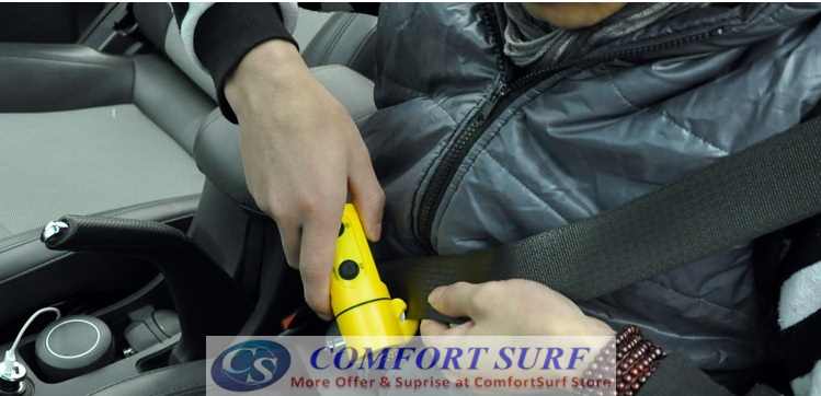 Multi-Function Emergency Hammer LED Flashlight for Auto-Use