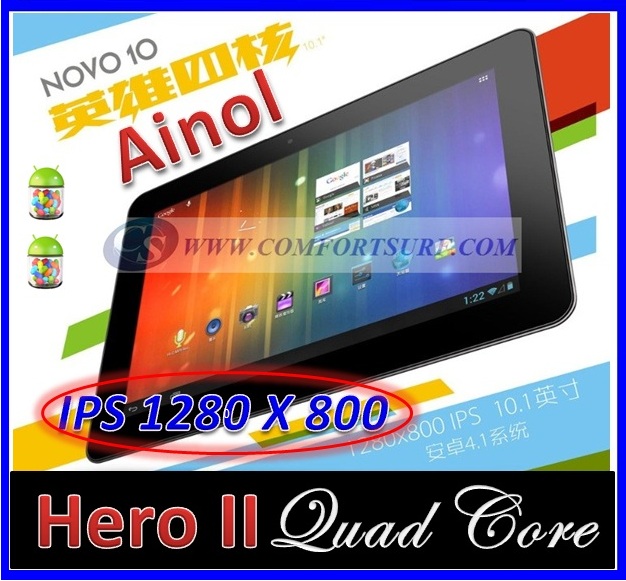 Ainol Novo 10 Hero 1G DDR3 IPS Cortex A9 Dual Core Amlogic 8726-M6