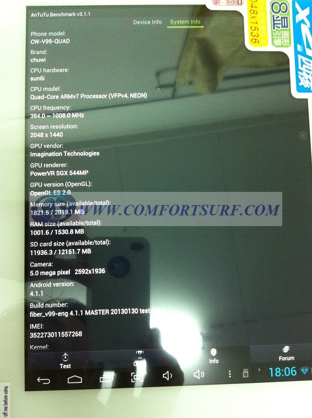 Chuwi V99 QuadCore 9.7 inch Android 4.1.1 1GB RAM + 16GB IPS Capacitive Touch Screen