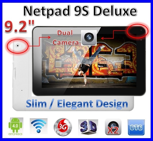 Allwinner A13 Netpad 9S Deluxe - 9S LY-F9S
android 4.0.4 Tablet PC Allwinner A13 Netpad 9S Deluxe - 9S LY-F9S
android 4.0.4 Tablet PC