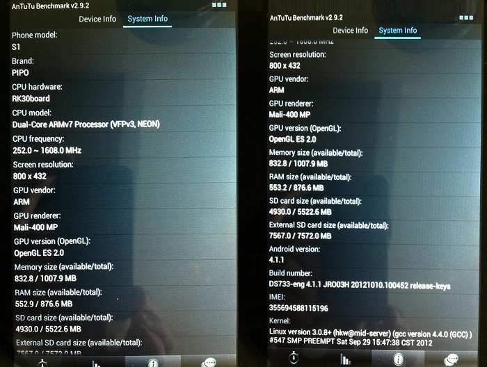 Pipo Smart-S1 7 inch Android 4.1.1 1GB RAM + 8GB IPS Capacitive Touch Screen