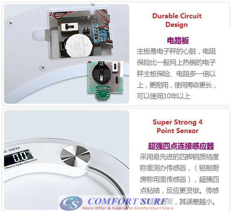 Crystal Clear Slim Tempered Glass LCD Digital Body Weighing Scale 150KG