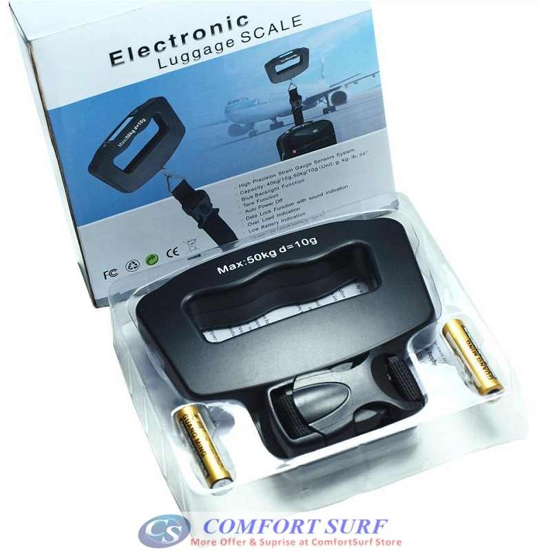 Portable LCD Electronic Luggage Baggage Travel Weighing Strap Scale - 50kg