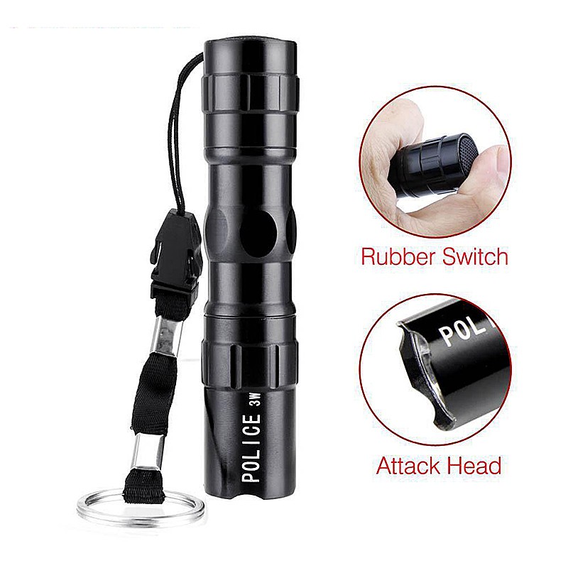 3W Aluminium Case Mini LED Focus Light Camping Torchlight