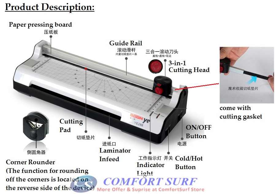 Multifunction 6-IN-1 A4 / A3 Laminator