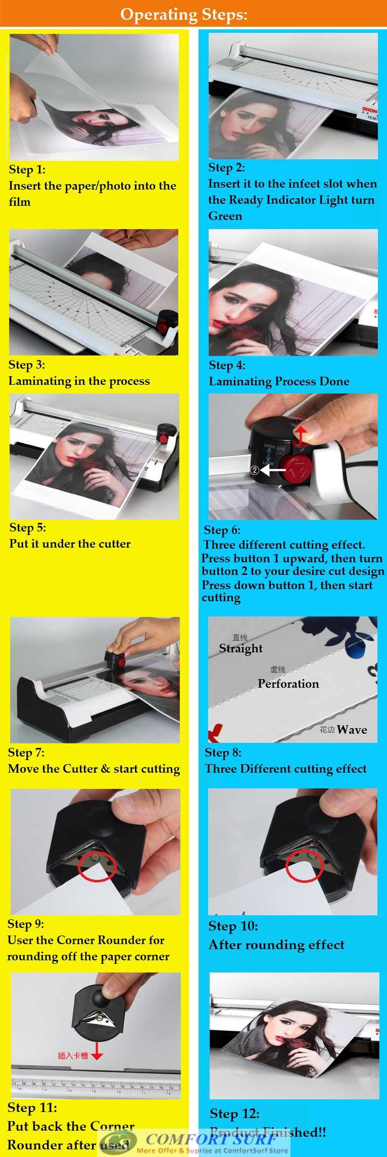 Multifunction 6-IN-1 A4 / A3 Laminator