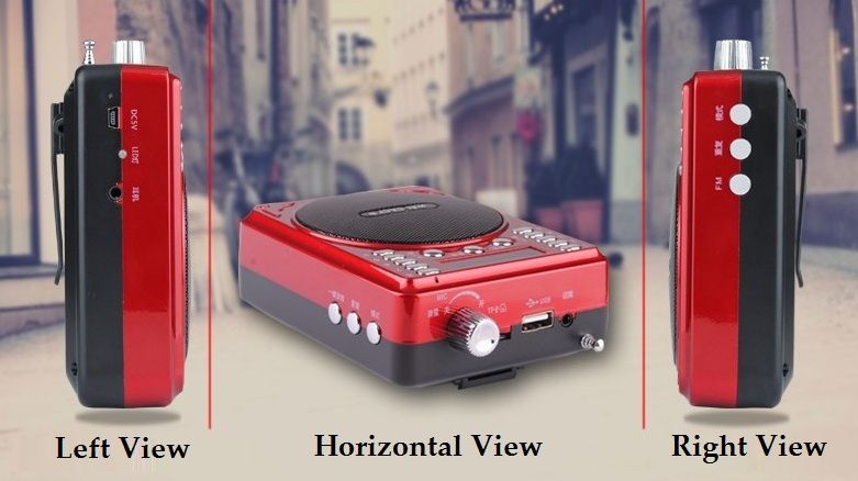 Upgrade Version Portable Multifuntion SAST Loudspeaker Microphone wf FM Radio / Mp3 Music Player / Recording