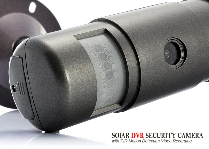 Solar DVR Security Camera - PIR Motion Detection Video Recording, 39 White LED Lights