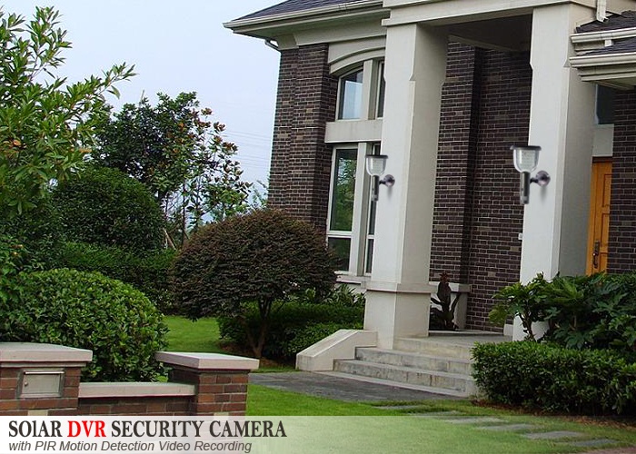 Solar DVR Security Camera - PIR Motion Detection Video Recording, 39 White LED Lights