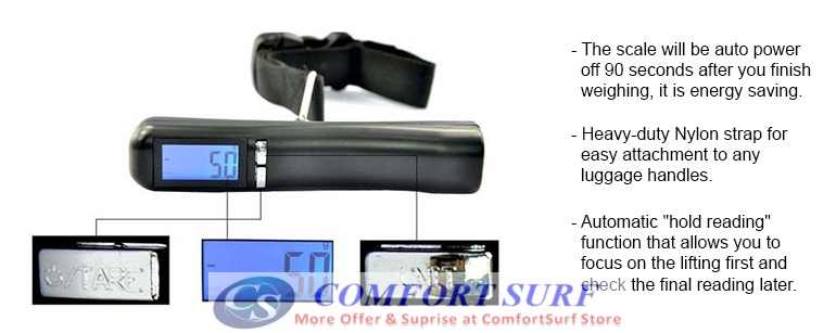 Portable Travel Electronic LED LCD Backlight Digital Baggage/Luggage Weight Strap Scale