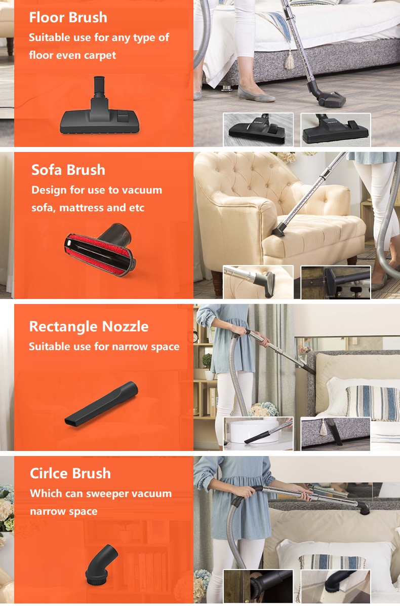 Multifunction Heavy Duty Powerful 100W 3-in-1 Dry / Wet / Blower Vacuum Cleaner 12L Bagless Vacuum Stainless Steel Container