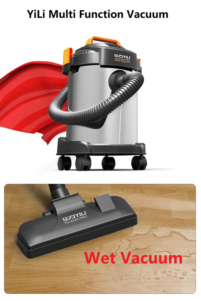 Multifunction Heavy Duty Powerful 100W 3-in-1 Dry / Wet / Blower Vacuum Cleaner 12L Bagless Vacuum Stainless Steel Container
