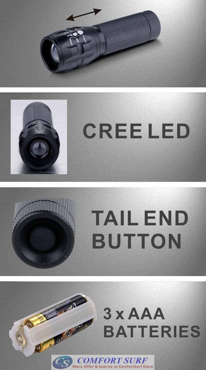 Mini Portable Focusing Adjustable Torchlight Flashlight Zoom-able