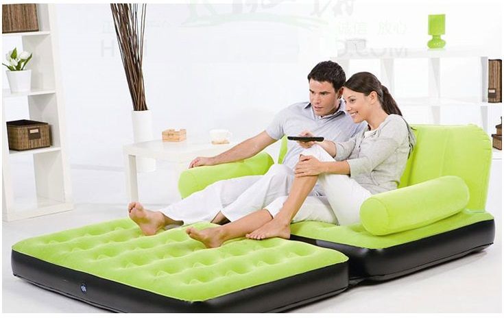 Original BestWay Inflatable Air Sofa Double Seats + Foot Rest + Pumper