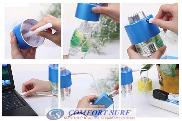 Mini USB Portable Water Bottle Caps Air Humidifier