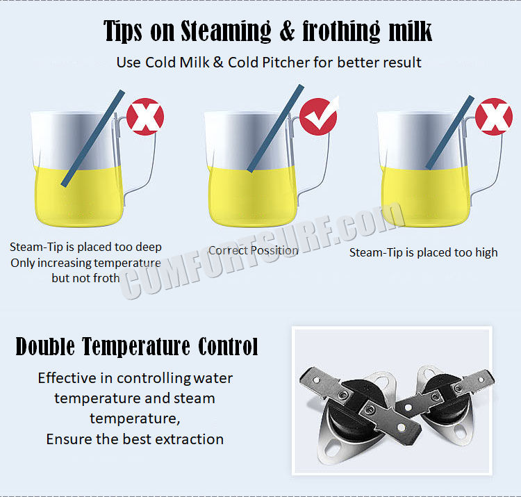 19 Bar GUSTINO GS690 Quality Stainless Steel Steam Pressure Pump-Driven Espresso Italian Coffee Maker Machine + FREE GIFT